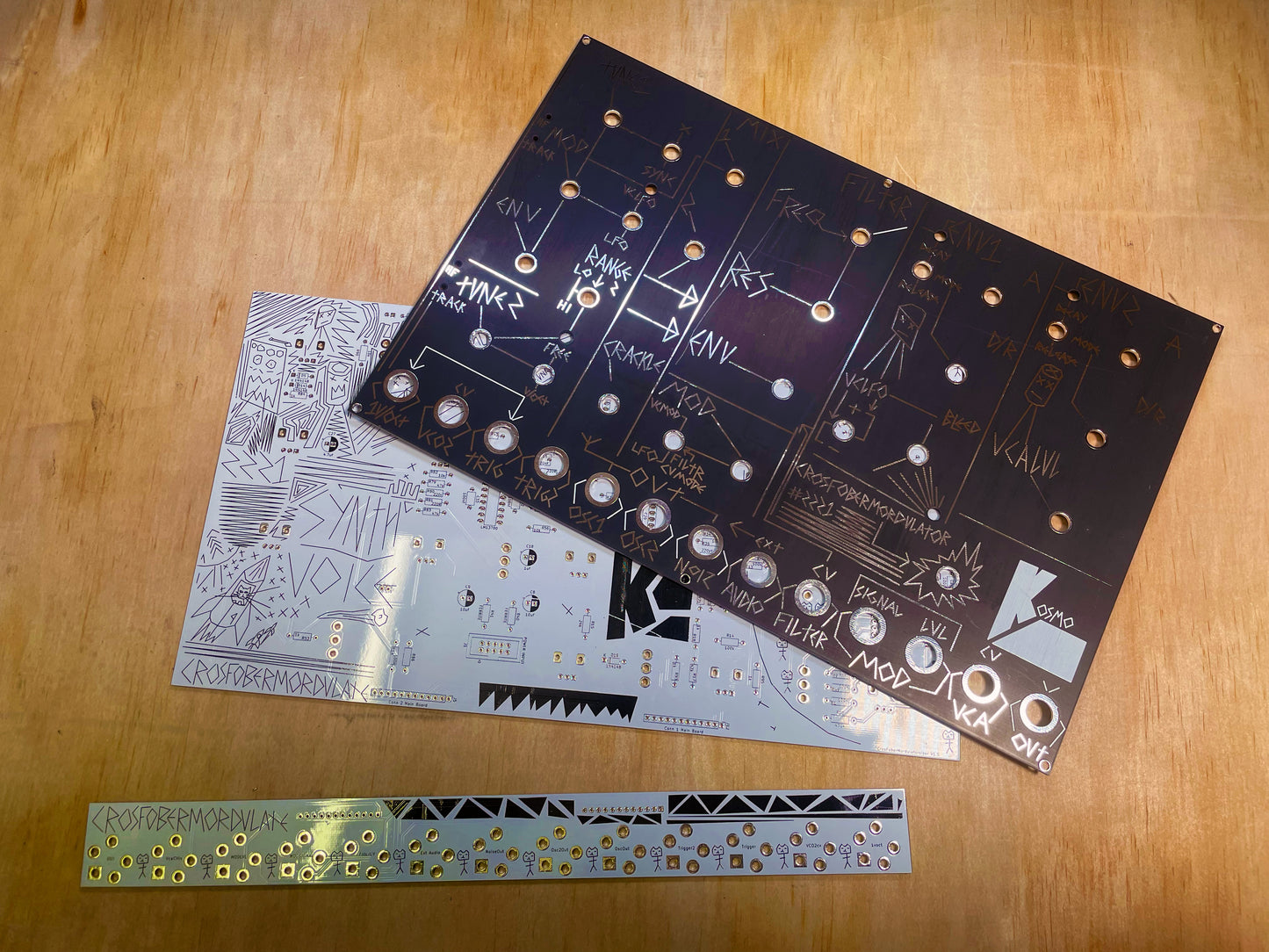 2221 CrosFoberMordulator Synth Voice PCB and PANEL’s